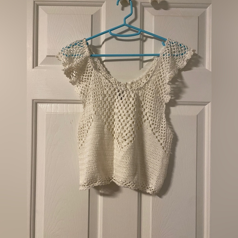 Cropped Knitted Tank / Cover Up Top - On or Off shoulder